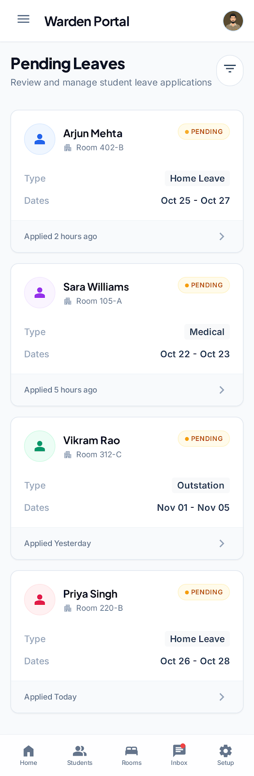 Warden Leave Requests