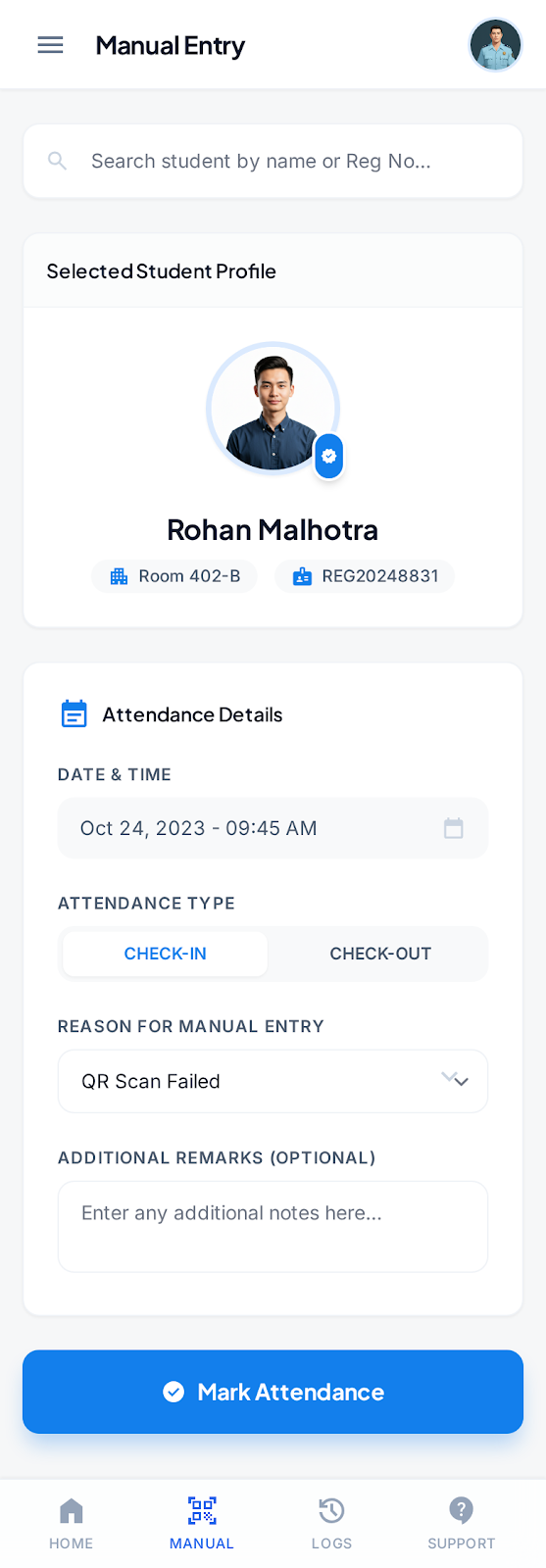 Guard Manual Attendance