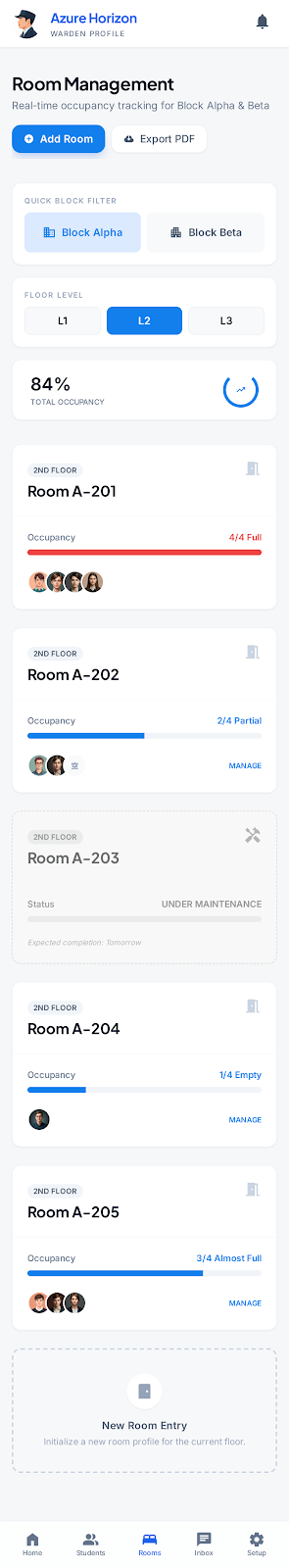Warden Room Management